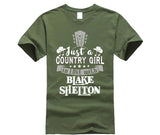 2019 hot men shirt JUST A COUNTRY GIRL IN LOVE WITH BLAKE SHELTON SHIRTS