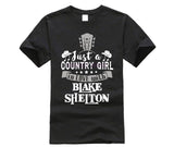 2019 hot men shirt JUST A COUNTRY GIRL IN LOVE WITH BLAKE SHELTON SHIRTS