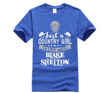2019 hot men shirt JUST A COUNTRY GIRL IN LOVE WITH BLAKE SHELTON SHIRTS