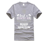 2019 hot men shirt JUST A COUNTRY GIRL IN LOVE WITH BLAKE SHELTON SHIRTS