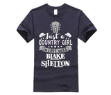 2019 hot men shirt JUST A COUNTRY GIRL IN LOVE WITH BLAKE SHELTON SHIRTS