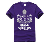 2019 hot men shirt JUST A COUNTRY GIRL IN LOVE WITH BLAKE SHELTON SHIRTS