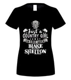 2019 hot men shirt JUST A COUNTRY GIRL IN LOVE WITH BLAKE SHELTON SHIRTS