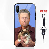 Blake Shelton Soft TPU Frame Tempered Glass Cell Phone Case For Apple iPhone X XS Max XR 5 5C 5S SE 6 6S 7 8 Plus