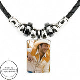 EJ Glaze For Girls Gifts Blake Shelton Black Leather Bead Pendant Necklace Jewelry Fashion Handmade Statement Necklace
