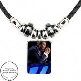 EJ Glaze For Girls Gifts Blake Shelton Black Leather Bead Pendant Necklace Jewelry Fashion Handmade Statement Necklace